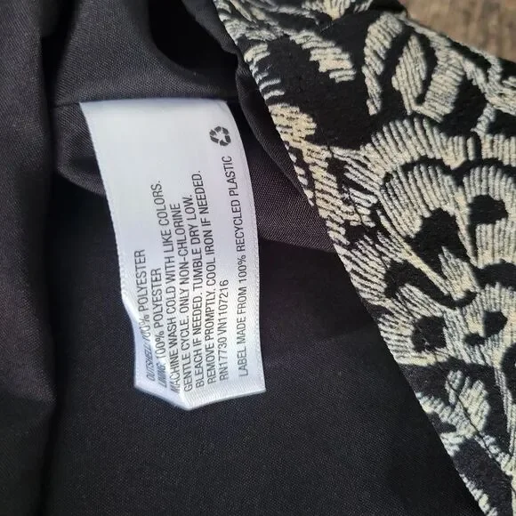 A New Day black Printed Bell Sleeve Dress Size medium - Picture 5 of 7